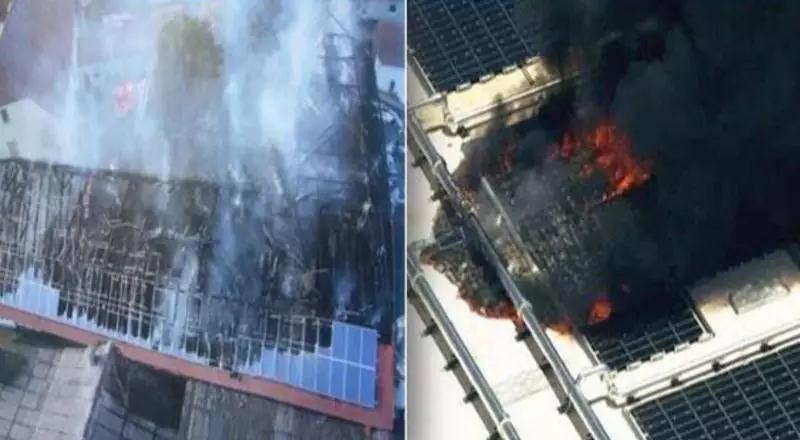 屋頂分布式起火現(xiàn)場(chǎng)（圖片來源于網(wǎng)絡(luò)）