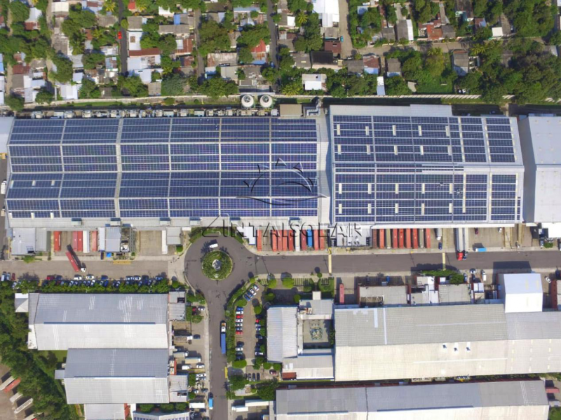 安泰為中美洲屋面太陽(yáng)能電站提供無(wú)導(dǎo)軌支架解決方案